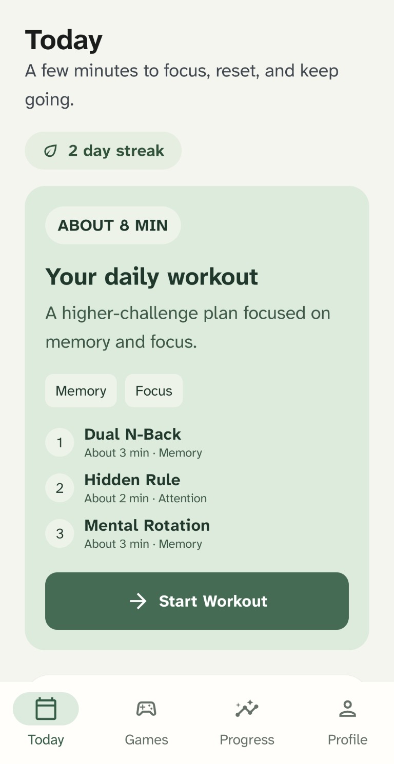 MindScape Today home screen